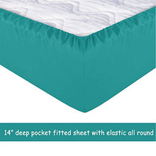 Load image into Gallery viewer, Mejoroom Full Size Sheet Set - Super Soft Microfiber 1800 Thread Count Luxury Egyptian Sheets with 15-inch Deep Pocket - Wrinkle and Hypoallergenic-4 Piece(Full,Teal)
