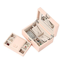 Load image into Gallery viewer, Vlando Jewelry Box, Jewelry Organizer and Storage with Mirror and Tray- Pink
