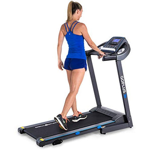 Goplus 2.25HP Electric Folding Treadmill with Incline, with Display and 12 Built-in Workout Programs, Walking Running Jogging Fitness Machine for Home & Gym Cardio Fitness