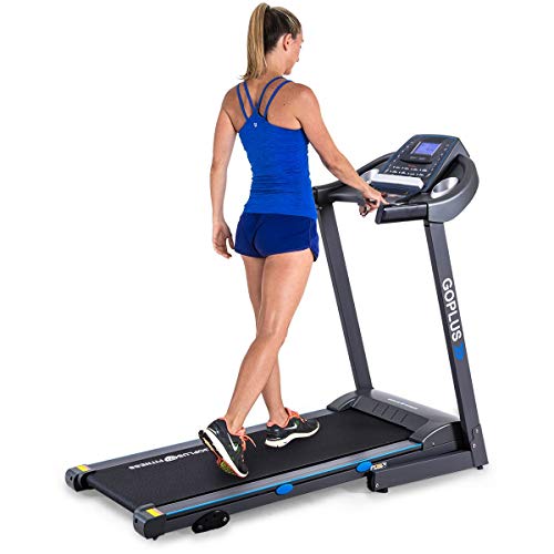 Goplus 2.25HP Electric Folding Treadmill with Incline, with Display and 12 Built-in Workout Programs, Walking Running Jogging Fitness Machine for Home & Gym Cardio Fitness