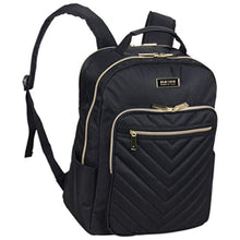 Load image into Gallery viewer, Kenneth Cole Reaction Women's Chelsea Backpack Chevron Quilted 15-Inch Laptop &amp; Tablet Fashion Bookbag Daypack, Black, One Size
