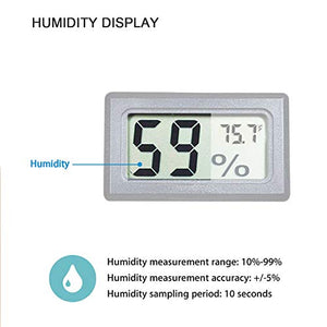 Veanic 4-Pack Mini Digital Electronic Temperature Humidity Meters Gauge Indoor Thermometer Hygrometer LCD Display Fahrenheit (℉) for Humidors, Greenhouse, Garden, Cellar, Fridge, Closet