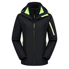 Load image into Gallery viewer, Thenxin Women Waterproof Jacket Warm Hooded Zipper Outdoor Hiking Climbing Windbreaker(Black,XXL)
