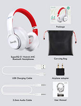 Load image into Gallery viewer, Hybrid Active Noise Cancelling Headphones, SuperEQ S1 Wireless Over Ear Bluetooth Headset, 45H Playtime, Hi-Res Audio, Deep Bass, Wireless &amp; Wired 2-in-1 Ideal for Travel Home Office (White)
