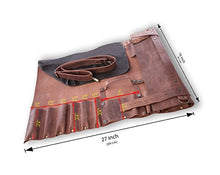 Load image into Gallery viewer, Lightweight premium Leather Chef Knife Bag/Chef Knife Roll 8 Pockets Tan Leather
