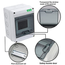 Load image into Gallery viewer, smseace Circuit Breaker Box Distribution Protection Box, ABS Plastic Transparent Cover Waterproof Distribution Box IP65, for Indoor Wall Circuit Breaker (5 Way )
