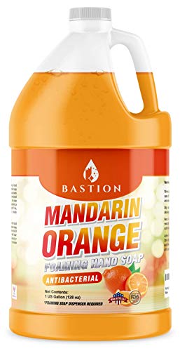 Foaming Antibacterial Hand Soap: Mandarin Orange Scented Refill 1 Gallon (128 oz) Bulk Hand Wash Jug. Made In The USA