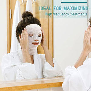 150 Pieces Pre-cut Gauze Facial Cotton Beauty Gauze Skin Care Face for Facial Spa, High Frequency (10 x 12 Inch, Rectangle Face Style)