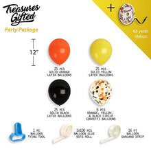 Load image into Gallery viewer, Construction Baby Boy Birthday Decorations Black Yellow and Orange Balloon Garland &amp; Arch Black Yellow Orange Confetti Balloons Fall Balloon Party Supplies
