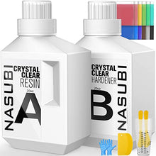 Load image into Gallery viewer, Epoxy Resin Crystal Clear Resin Kit 40oz - Clear Casting &amp; Coating Resin for Art, Craft, DIY,Jewelry Making,Tumbler with 12 Color Mica Powder, 10 8oz Measuring Cups, Plastic Spreader,Sticks and Gloves
