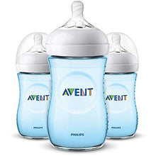 Load image into Gallery viewer, Philips Avent 9oz Natural Baby Bottles 3-Pack - Blue
