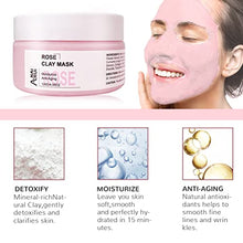 Load image into Gallery viewer, Rose Clay Facial Mask, with Kaolin Pink Clay, Niacinamide, Collagen, Hyaluronic Acid Moisturizing. Pores Minimizers, Blackhead Remover, 4.23 Oz
