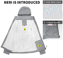 Load image into Gallery viewer, sunseen Women&#39;s Outdoor Waterproof Raincoat Packable Lightweight Rain Jacket Hooded Outerwear Trench Coat Travel Windbreaker (Grey, XL)

