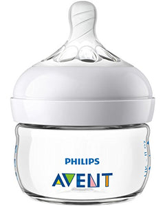 Philips Avent Natural Baby Bottle, Clear, 2oz, 2pk, SCF019/25