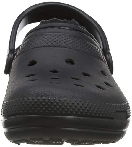 Load image into Gallery viewer, Crocs womens Crocs Men's and Women's Classic Lined | Warm Fuzzy Slippers Clog, Black/Black, 8 Women 6 Men US