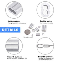 Load image into Gallery viewer, Glarks 315-Pieces 8 Sizes Aluminum Crimping Loop Sleeve Double Barrel Ferrule for Wire Rope and Cable Line End Assortment Kit - M1.2-M6
