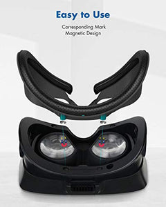 KIWI design VR Facial Interface Bracket with Anti-Leakage Nose Pad, 2 pcs PU Leather Anti-Dirt Sweat-Proof Foam Face Cover Pad for Valve Index Accessories