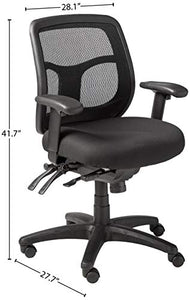 Eurotech Seating Apollo Multi function Swivel Chair with Seat Slider, Black