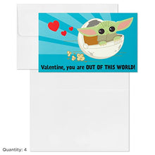 Load image into Gallery viewer, Hallmark Kids Baby Yoda Mini Valentines Day Cards Assortment (18 Cards with Envelopes)

