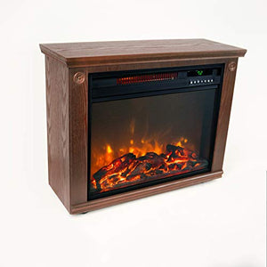 Lifesmart  Large Room Infrared Quartz Fireplace in Burnished Oak Finish w/Remote
