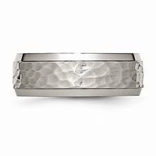 Load image into Gallery viewer, ICE CARATS Titanium 8mm Beveled Edge Hammered Wedding Ring Band Size 10.00 Fancy Fashion Jewelry for Women Gifts for Her
