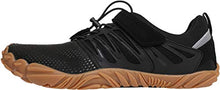 Load image into Gallery viewer, WHITIN Men's Trail Running Shoes Minimalist Barefoot 5 Five Fingers Wide Width Toe Box Gym Workout Fitness Low Zero Drop Male Walking Trainer Cross Training Black Gum Size 8
