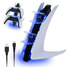 Load image into Gallery viewer, NexiGo PS5 DualSense Controller Charger Special Edition, Wireless Controller Charging Station with Dual USB C Ports, Dual USB Fast Charging Dock for Sony Playstation 5 Dualsense Controller
