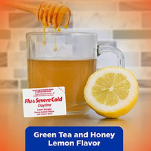 Load image into Gallery viewer, Amazon Basic Care Severe Cold &amp; Flu Relief, Green Tea &amp; Honey Lemon Flavors; Relieves Cough, Sore Throat Pain, Body Ache, Headache and Fever, 6 Count
