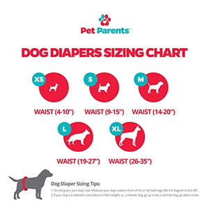 Pet Parents Washable Dog Diapers (3pack) of Doggie Diapers, Color: Princess, XSmall Dog Diapers