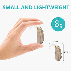 Coniler Smart Hearing Amplifier with Digital Noise Reduction，Rechargeable Sound Aids with Double Charging Holes Suitable for Adults and Seniors (Only1 Aid)