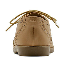 Load image into Gallery viewer, Ollio Women's Flats Shoes Wingtip Lace Up Oxfords M2921 (6 B(M) US, Sand)
