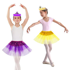 10 Pieces Princess Tutu Skirts for Kids Rainbow Ballet Costume Dress Up Clothes with Accessories for Little Girls Party (10 pcs)