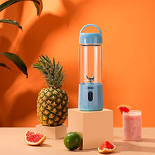 Load image into Gallery viewer, Portable Smoothie Blender, REDMOND USB Rechargeable Blender 4000mAh with 480ml Glass Travel Bottle, 6 Stainless Steel Blades, Battery Indicator for Shakes and Smoothies Outdoor (Baby Blue)
