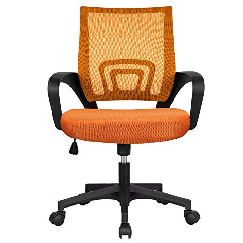 Adjustable Ergonomic MidBack Mesh Swivel Computer Office Desk Task Rolling Chair (Orange)