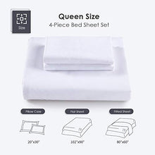 Load image into Gallery viewer, Agedate 4 Piece Brushed Microfiber Bed Sheets Set, Deep Pocket Bed Sheets Queen, Hypoallergenic, Easy to Care, Fade, Stain and Wrinkle Resistant, Queen Size, White
