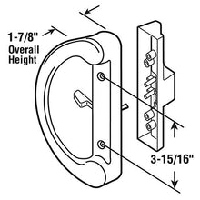 Load image into Gallery viewer, Patio Door Handle Set + Mortise Lock 45° Perfect Replacement for Sliding Glass Door Fits 3-15/16” Screw Hole Spacing, Non-keyed with Mortise Latch Locks,White Diecast,Reversible Design(Non-Handed)
