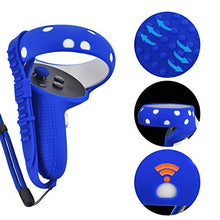 Load image into Gallery viewer, Silicone Controller Grip Cover for Oculus Quest 2 with Face Cover Combo, VR Headset Accessories Sweatproof Anti Collision (Blue)
