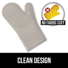 Load image into Gallery viewer, Gorilla Grip Heat Resistant Silicone Oven Mitts Set, Soft Quilted Lining, Extra Long, Waterproof Flexible Gloves for Cooking and BBQ, Kitchen Mitt Potholders, Easy Clean, Set of 2, Almond

