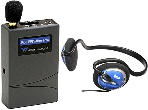Williams Sound PKT PRO1-H26 Pocketalker PRO System Amplifier with HED 026 Rear-Wear Mono Headphones, 100 hours of battery life, Adjustable volume control/internal tone control