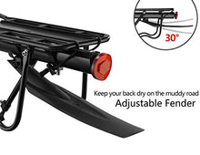 Load image into Gallery viewer, ROCKBROS Bike Bicycle Cargo Rack Rear Bike Rack for Back of Bike Carrier Rack with Fender Quick Release Mountain Road Bicycle Rear Racks 110-165 lbs Capacity Universal
