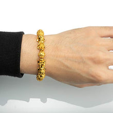 Load image into Gallery viewer, Prime Feng Shui Bracelet Prosperity Bling Golden Mantra Bead Bracelet with Double Pi Xiu/Pi Yao Attract Wealth and Good Luck Best Gift(10mm)

