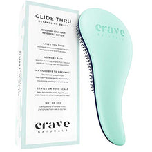 Load image into Gallery viewer, Crave Naturals Glide Thru Detangling Brush for Adults &amp; Kids Hair. Detangler Hairbrush for Natural, Curly, Straight, Wet or Dry Hair. Hair Brushes for Women. Styling Brush (Turquoise)
