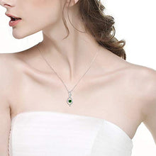 Load image into Gallery viewer, Emerald Necklace for Mom Women Wife Forever Love Infinity Pendant Necklace Birthday Gifts Jewelry for Wife Women Anniversary Gift for Her Sterling Silver

