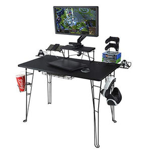 Atlantic Gaming Original Gaming Desk - 32 inch TV Stand, Charging Station, Speaker/5 Game/Controller/Headphone Storage