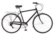Load image into Gallery viewer, Schwinn Wayfarer Adult Bike Hybrid Retro-Styled Crusier, 18-Inch/Medium Steel Step-Over Frame, 7-Speed Drivetrain, Rear Rack, 700C Wheels, Black

