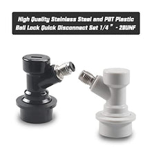 Load image into Gallery viewer, PERA 2 Pair Ball Lock MFL Beer Keg Disconnect Set with Swivel Nuts (2) 5/16 Gas, 1/4 Liquid Barbed
