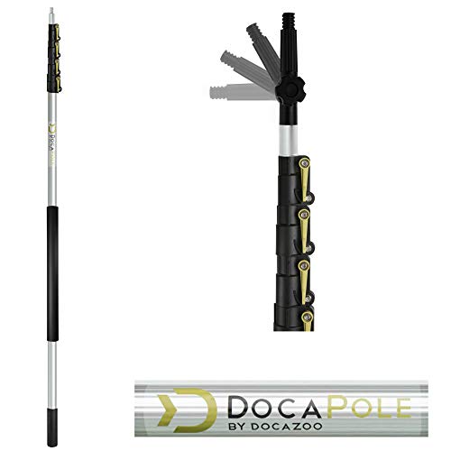 Load image into Gallery viewer, DOCAZOO DocaPole 30 Foot High Reach Brush Kit with 7-30 Foot Extension Pole // Brush Kit Includes 3 Brushes // Soft Bristle Car Wash Brush // Medium Bristle Cleaning Brush // Hard Bristle Deck Brush…