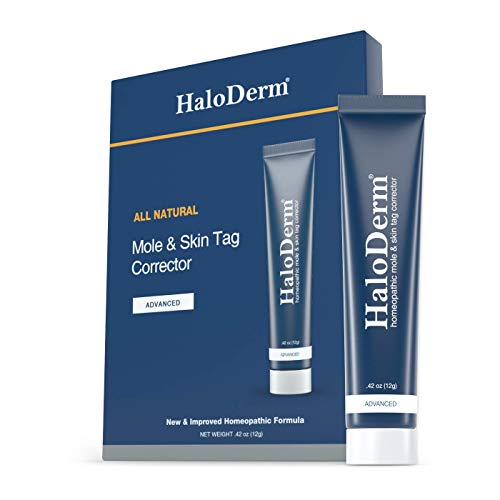HaloDerm Advanced Skin Tag Remover & Mole Remover - All Natural Skin Tag Cream - Remove up to 10 Skin Tags (FAST Results In As Little As 3-5 Applications) (1 Pack)