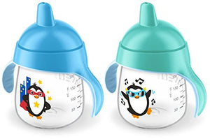 Philips AVENT My Penguin Sippy Cup 9oz, Blue and Green, 2pk, SCF753/25