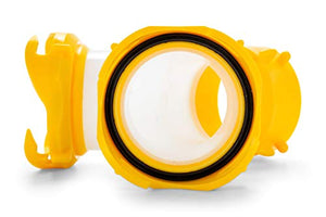 Camco 39629 Revolution Translucent Wye Fitting -Connects Two Sewer Hoses with Lug Fittings the Same Dump Station, Odor Tight Connection